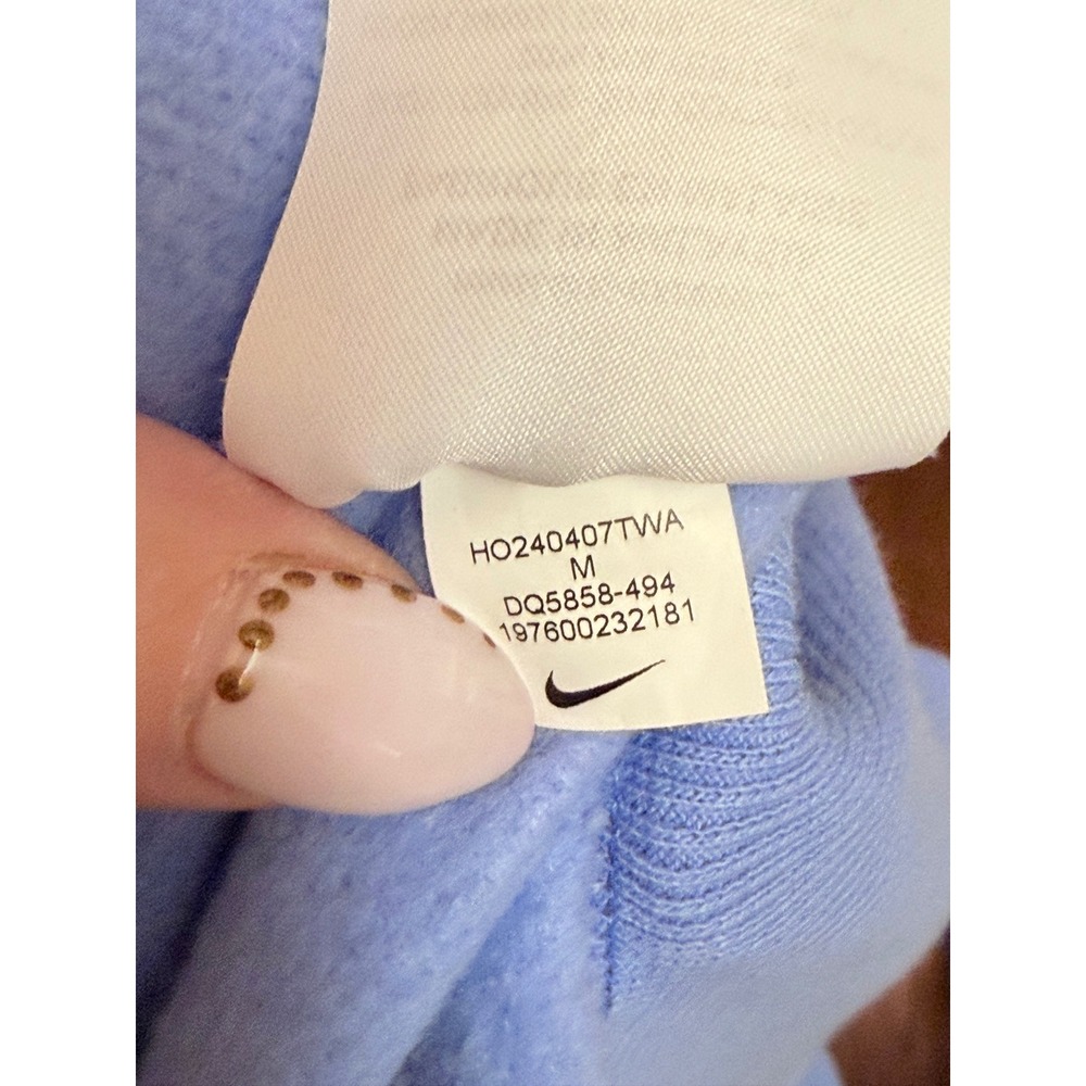 Nike Phoenix Fleece Hoodie Womens Medium Light Blue Cropped DQ5858-494 - Picture 6 of 6
